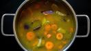 spiced carrot & sweet potato soup with tahini drizzle & seeds