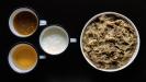 «ragù bianco» pasta sauce with roasted & shredded chicken & creamy eggplant & mushrooms & leeks