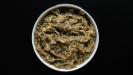 «ragù bianco» pasta sauce with roasted & shredded chicken & creamy eggplant & mushrooms & leeks