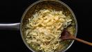 white & creamy soffritto & sausage meat ragù sauce with tagliatelle