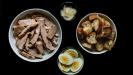 cold chicken breast & greens salad with caesar dressing