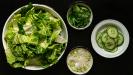 cold chicken breast & greens salad with caesar dressing
