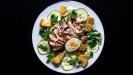 cold chicken breast & greens salad with caesar dressing