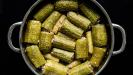 greek-style stuffed zucchini with egg & lemon sauce