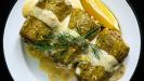 greek-style stuffed zucchini with egg & lemon sauce