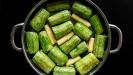 greek-style stuffed zucchini with egg & lemon sauce