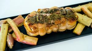 roast pork with rhubarb