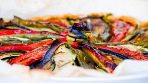 roasted vegetables and goat cheese pie