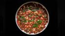 briam (greek layered vegetable bake) & lemony keftedakia (meatballs) with feta