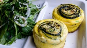 rolled zucchini and feta omelette bites