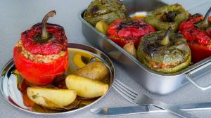 stuffed bell peppers with ground beef & rice