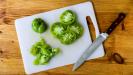 green tomato and pita pizza