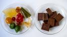 candied fruit and milk chocolate topped cookies