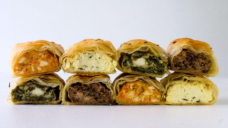filo and feta hand pies, 4 variations