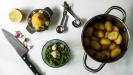 smashed potatoes (with lemon and garlic)
