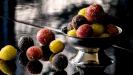 icy wine-marinated grapes